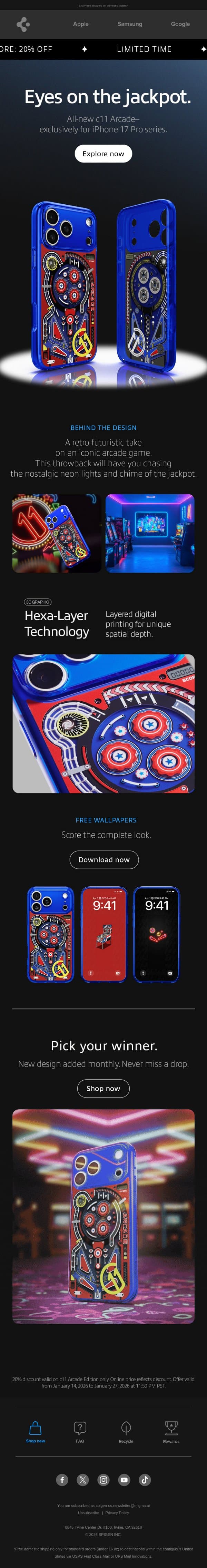 NEW: c11 Arcade edition email from Spigen screenshot