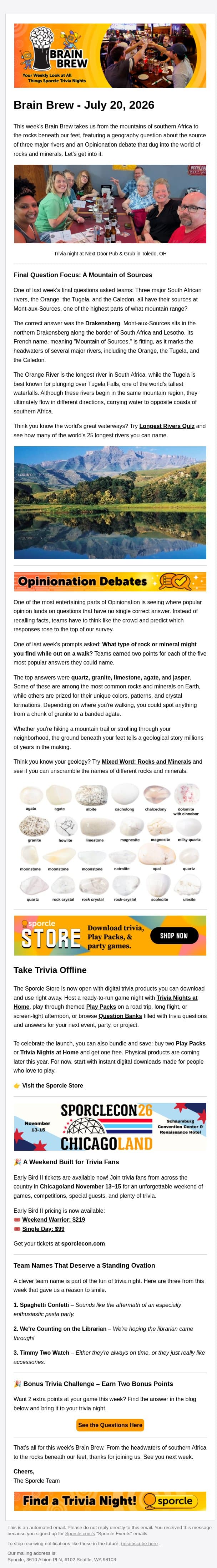 Let's Get to the Source email from Sporcle screenshot