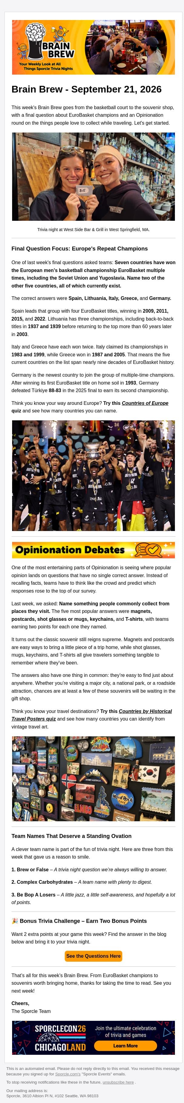 From the Court to the Gift Shop email from Sporcle screenshot