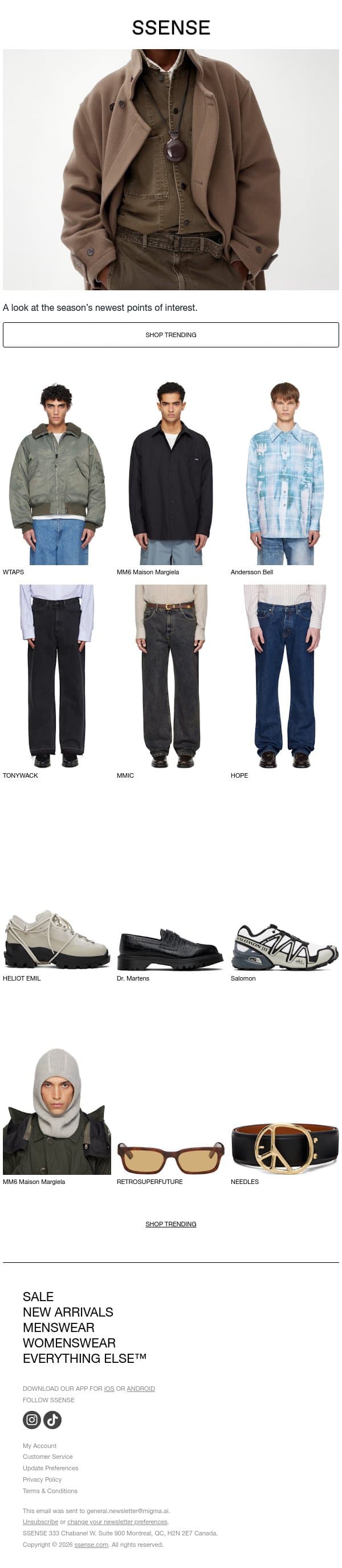 About to Sell Out email from SSENSE screenshot