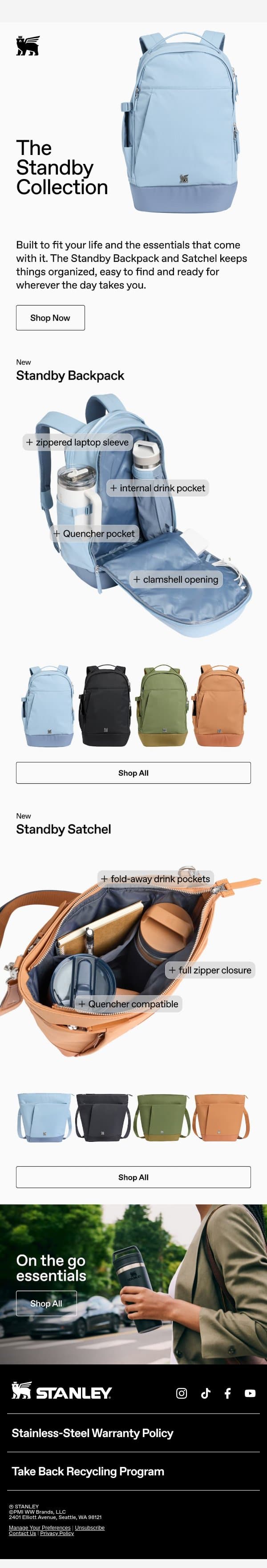 Meet The Standby Collection email from Stanley screenshot