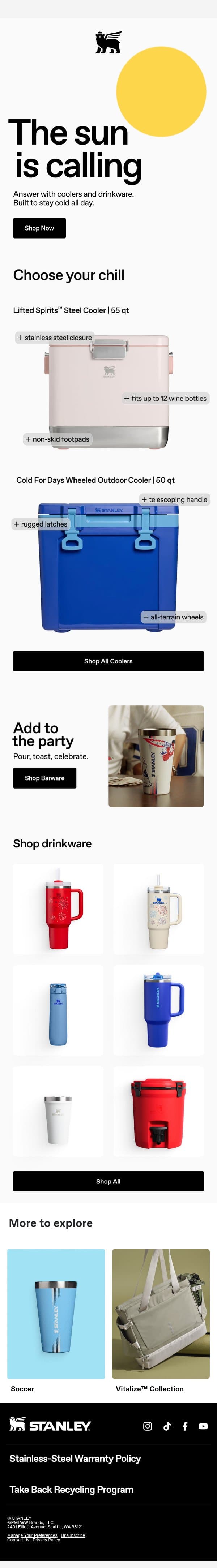 Ready. Pack. Go. email from Stanley screenshot
