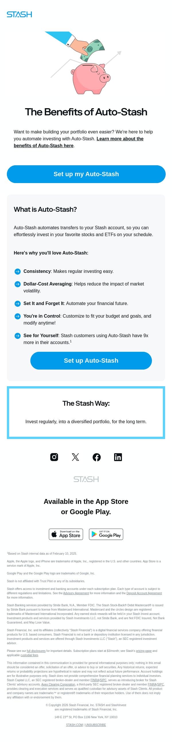 Supercharge your account with Auto-Stash! 🚀 email from Stash screenshot