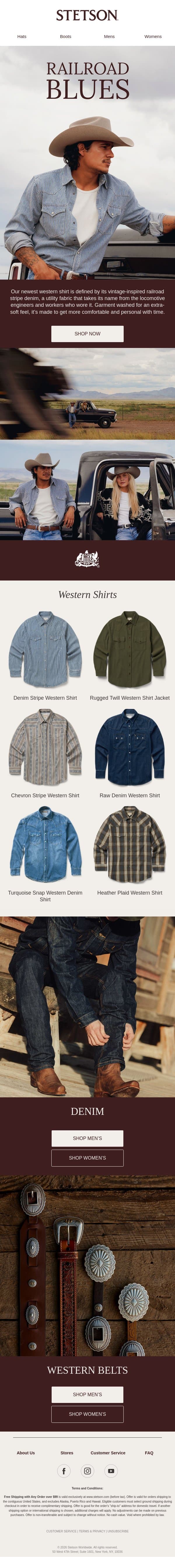 Your New Favorite Denim Shirt email from Stetson screenshot