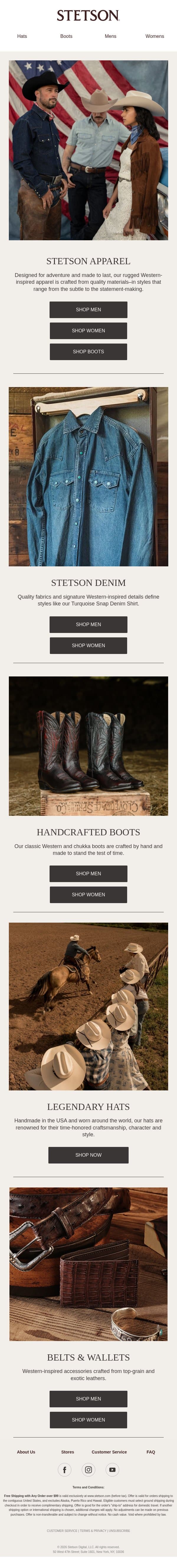 Stetson Style, from Head to Toe email from Stetson screenshot