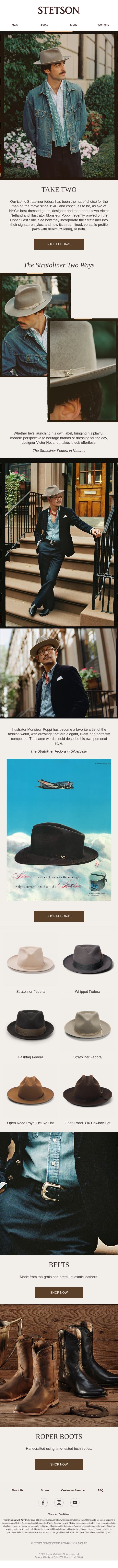 The Stratoliner On Location in NYC email from Stetson screenshot