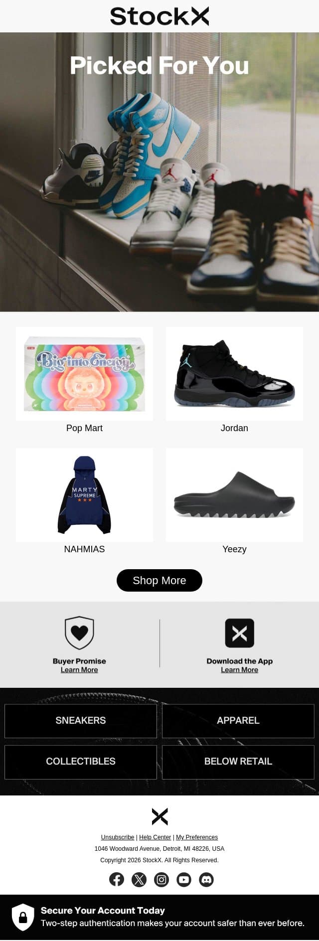 Adam, Looking for Something Fresh? email from StockX screenshot