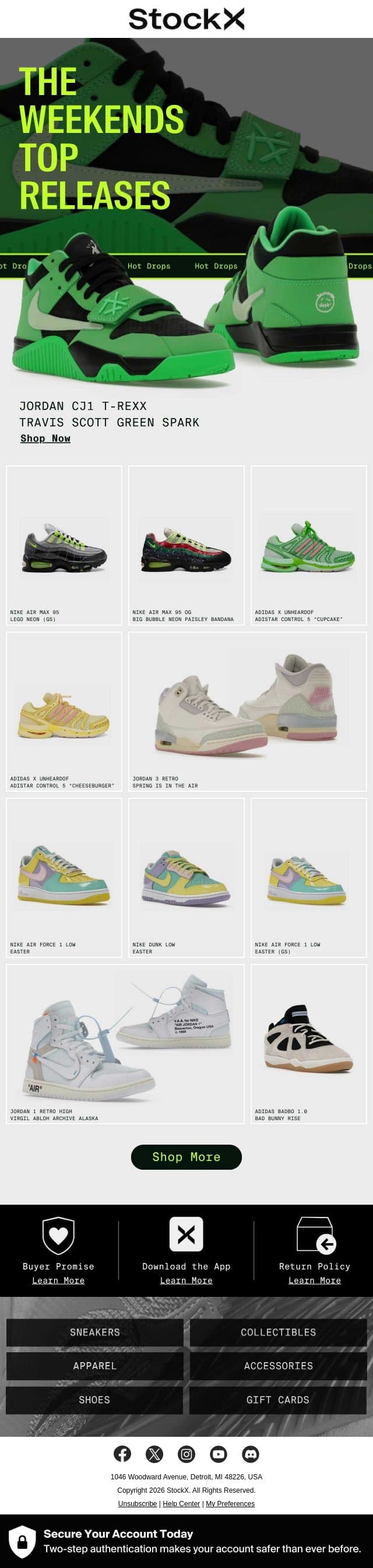 🌵🦖 New Jordan x Travis Scott email from StockX screenshot