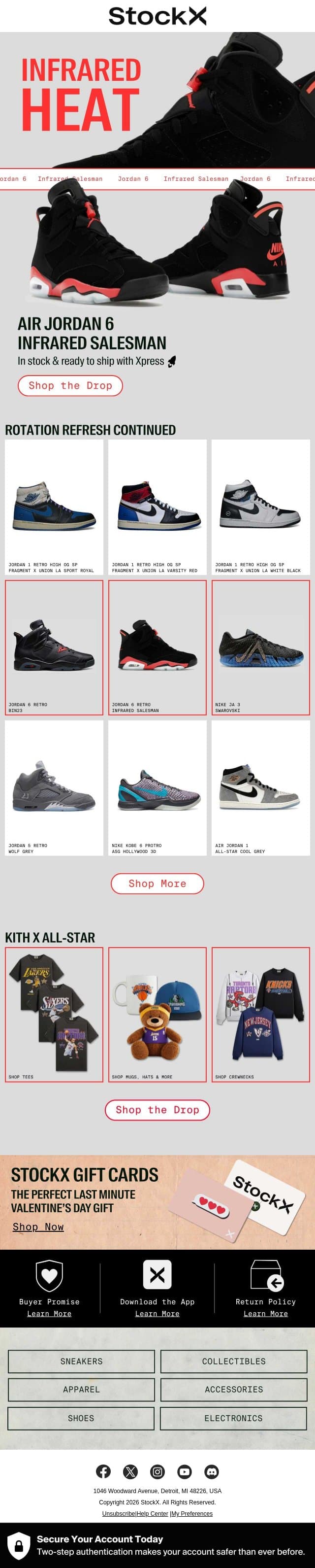 The AJ6 Infrared Salesman Has Arrived... email from StockX screenshot