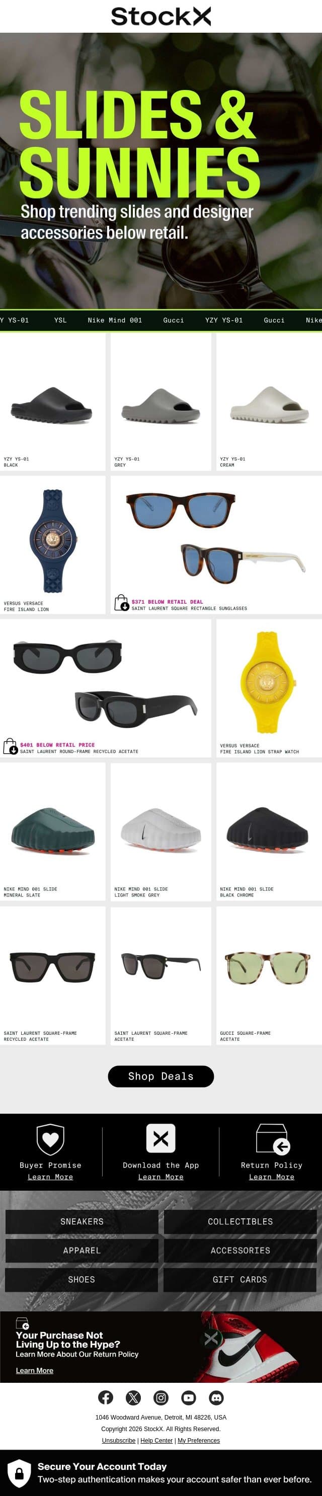 Your Summer Essentials Start Here 🌞 email from StockX screenshot