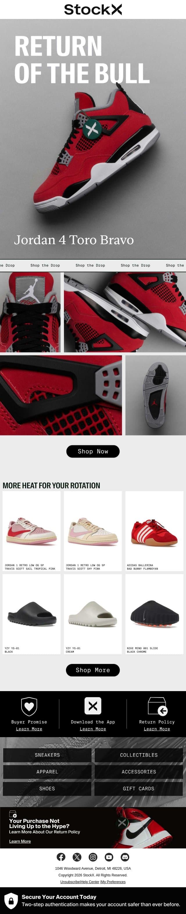 NEW: AJ4 Toro Bravo 🐂 email from StockX screenshot