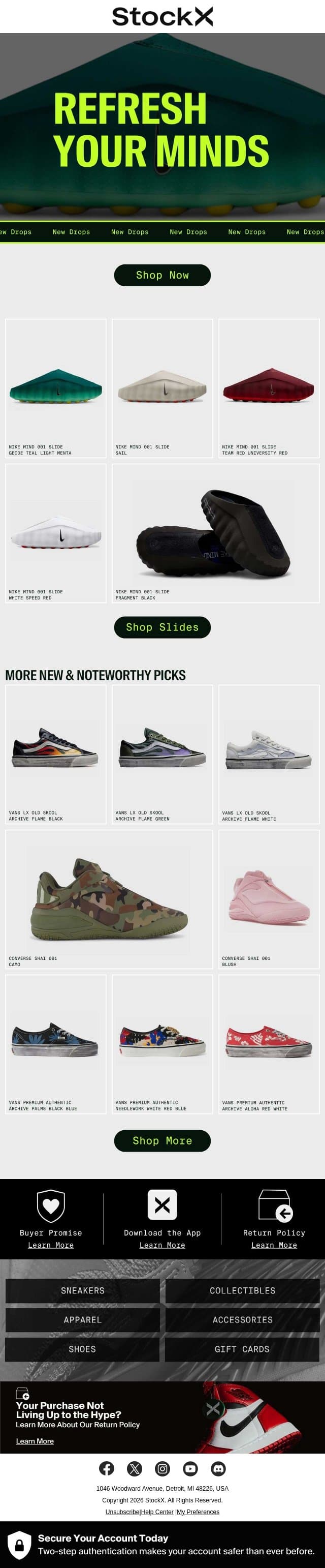 New Mind 001 Slides email from StockX screenshot