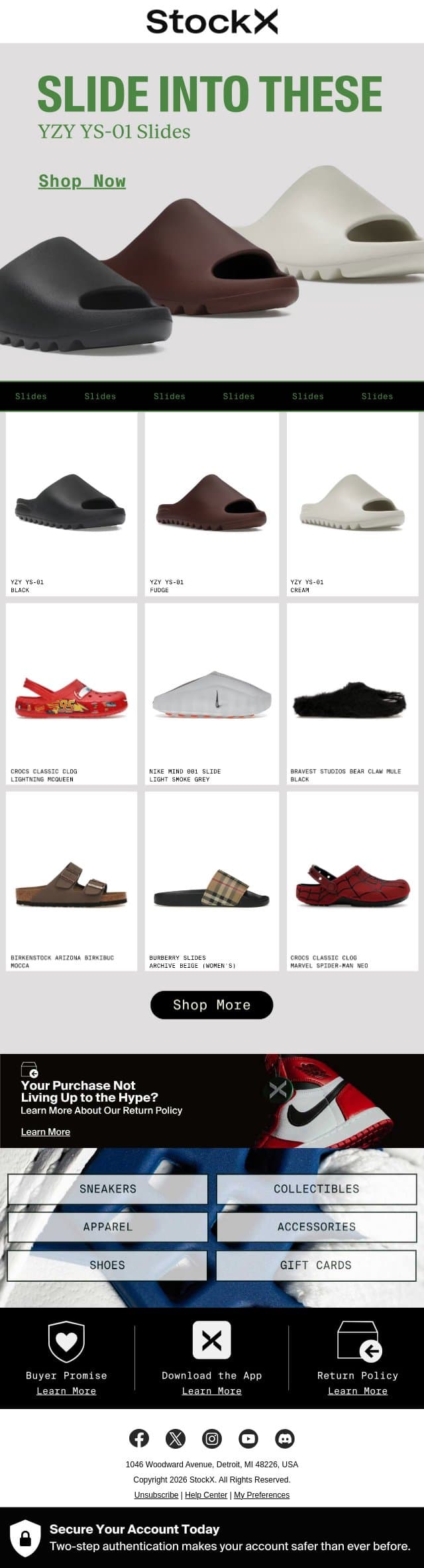 Slip Into Every Day email from StockX screenshot