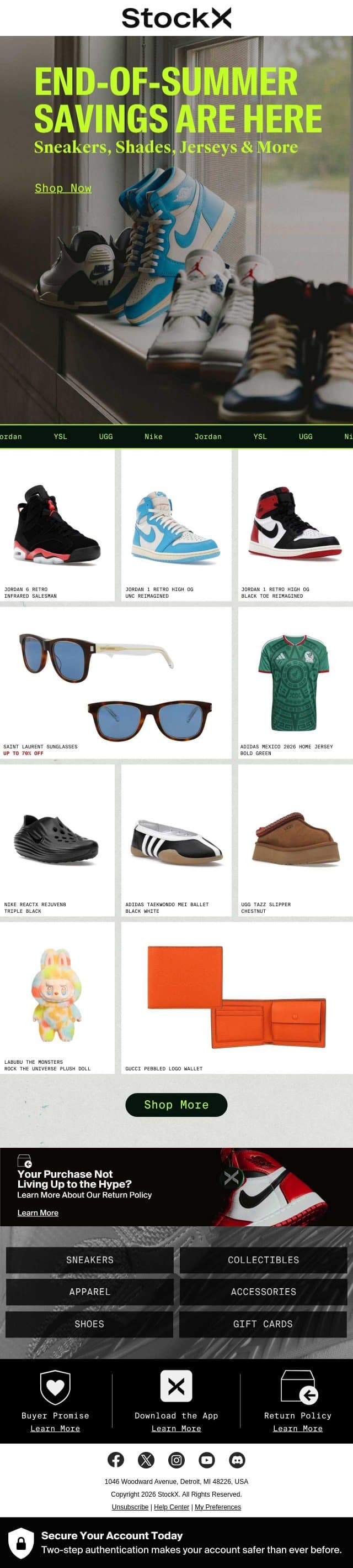 Up to 70% Off? 👀 email from StockX screenshot