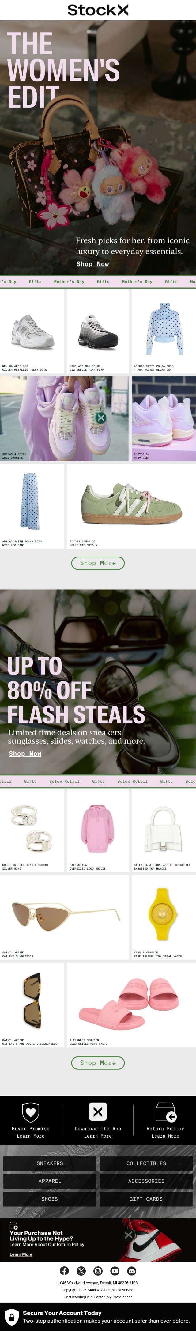 Better Than Flowers 💐 email from StockX screenshot