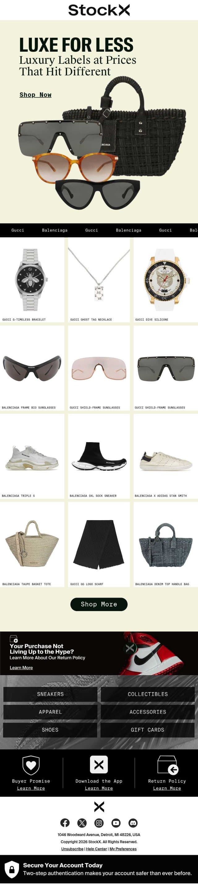 Luxe for Less ✨ email from StockX screenshot