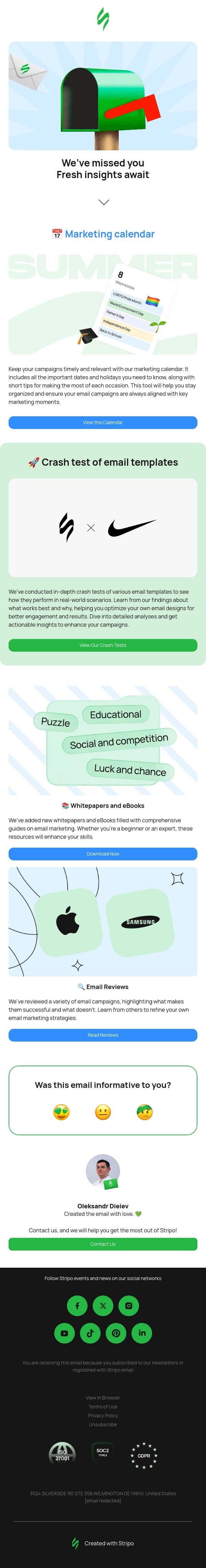 Reconnect with Us🔄❤️ email from Stripo screenshot