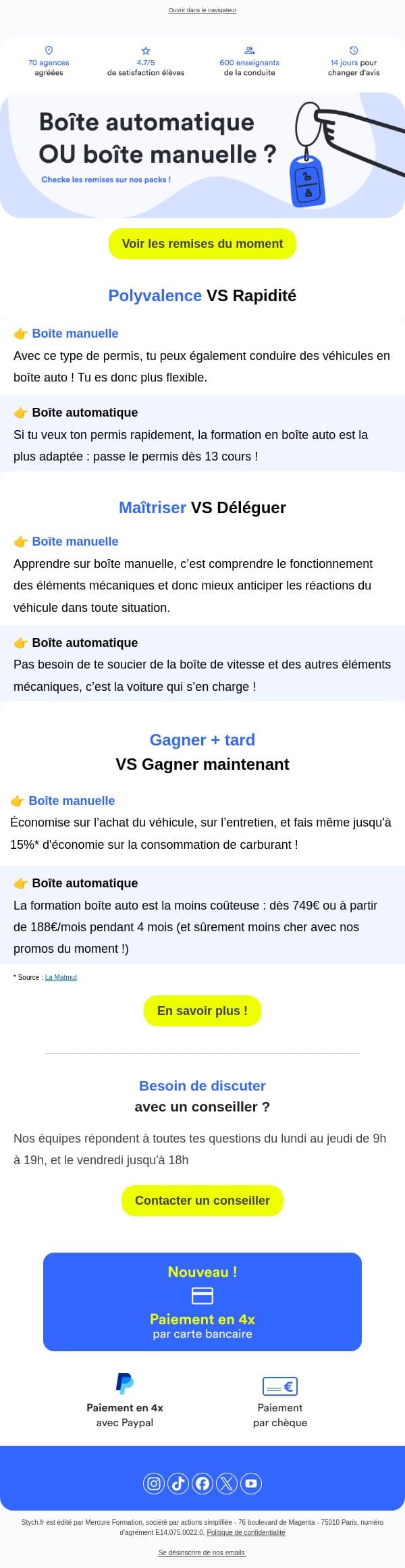 🚗 Boîte manuelle ou boîte automatique : que choisir ? email from Stych screenshot