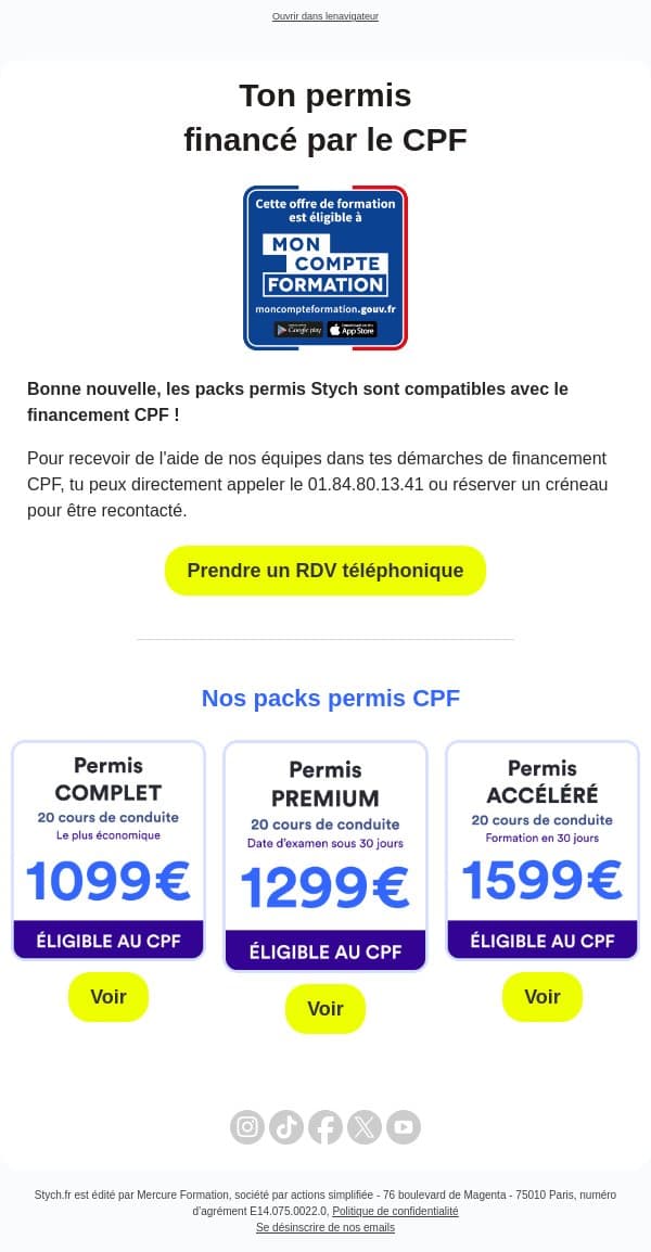 💰 labibdi tu as pensé au financement CPF ? email from Stych screenshot