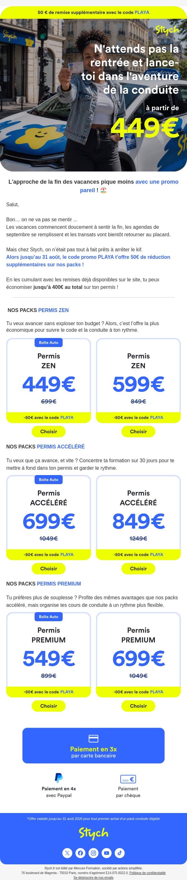 Un dernier cadeau avant la rentrée (bah oui, ça approche quand même) email from Stych screenshot
