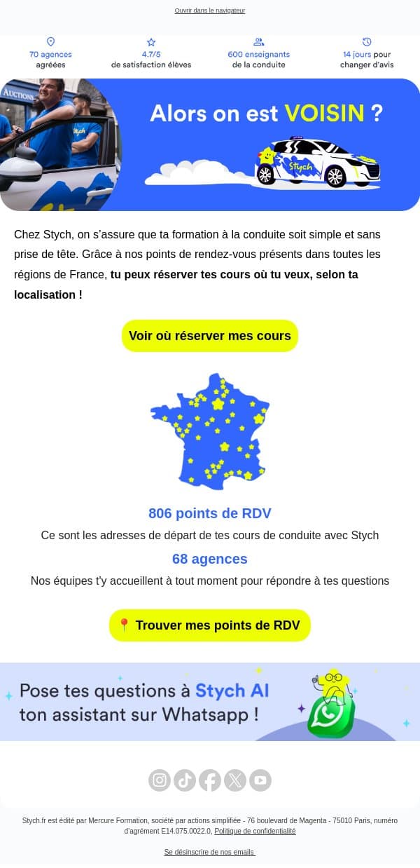 Ce qui compte c'est qu'on soit voisin email from Stych screenshot