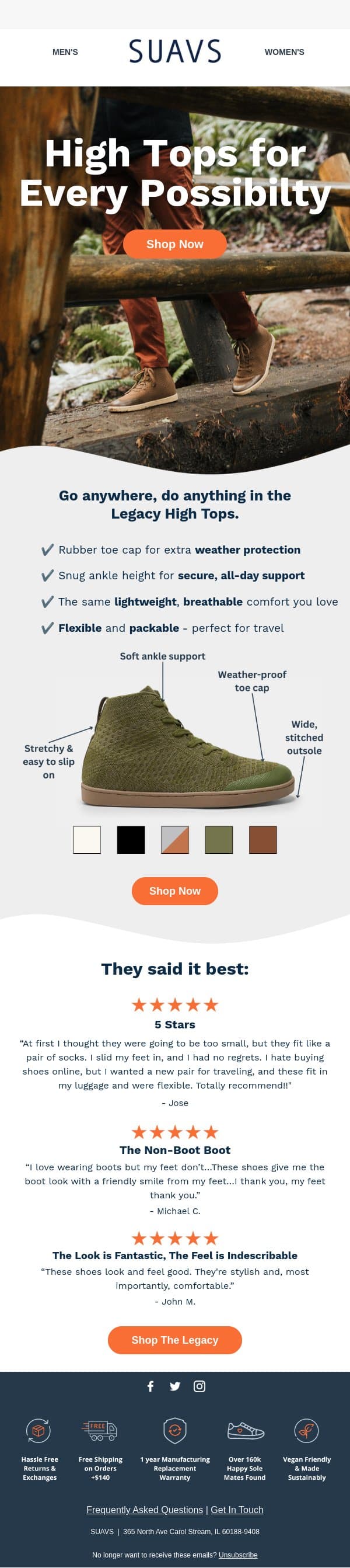 High tops, zero limits 🔥 email from SUAVS screenshot