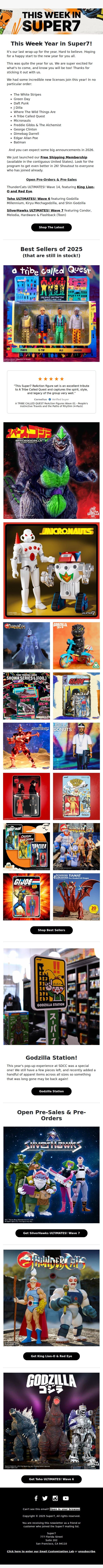 This Year in Super7 email from Super7 screenshot