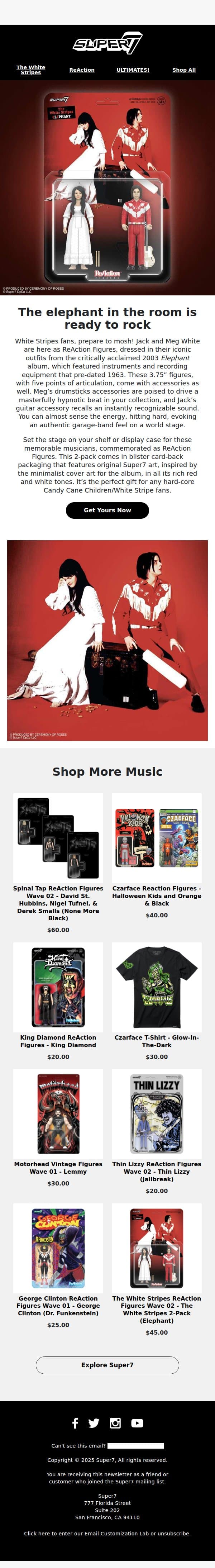Better than any White Elephant... email from Super7 screenshot