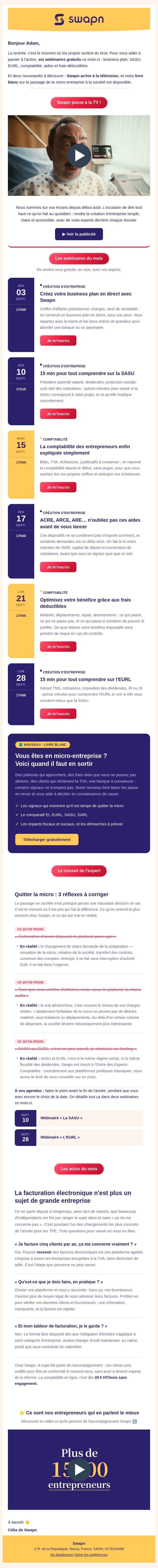 Les top news pour lancer (ou faire grandir) votre boîte email from Swapn screenshot