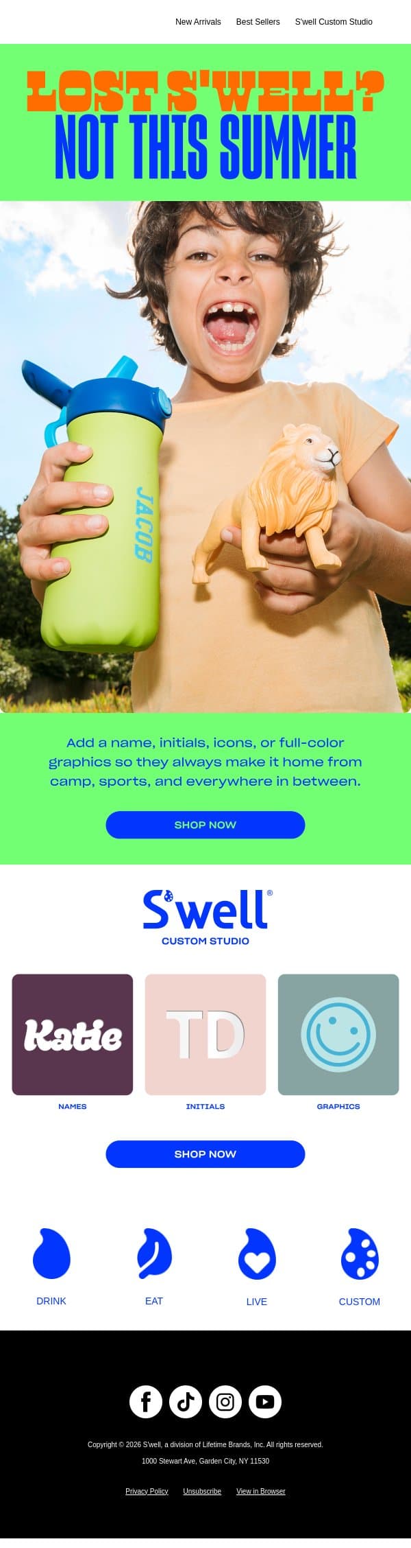 A Custom S'well They Won't Lose email from S'well screenshot