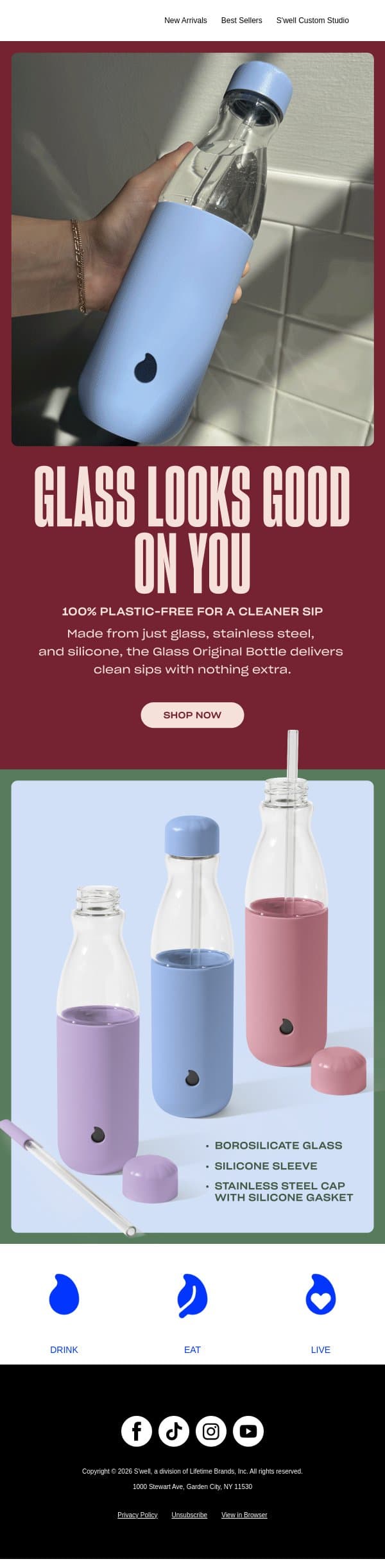 Taste The Difference With Glass email from S'well screenshot