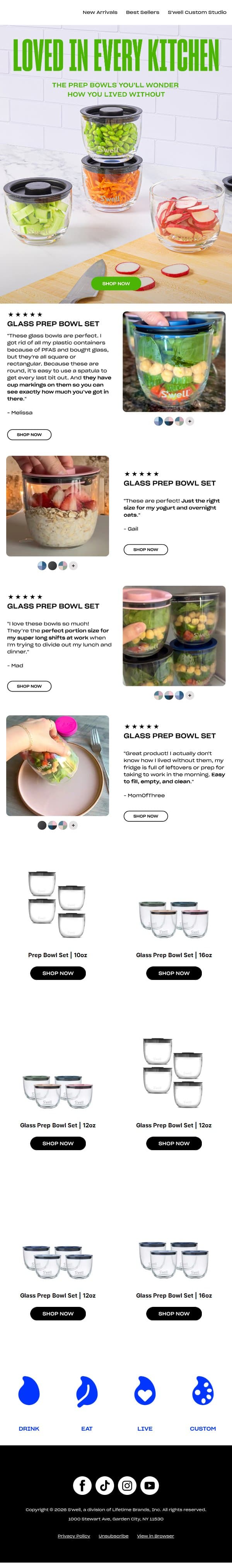Why Home Cooks Love The Prep Bowl Set email from S'well screenshot