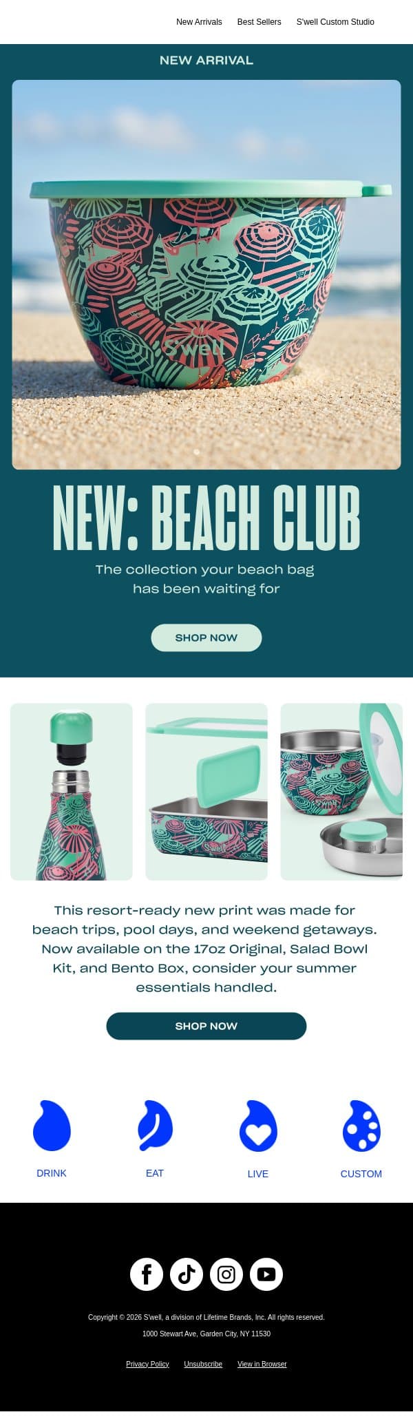 The Print Of The Summer Is Here email from S'well screenshot