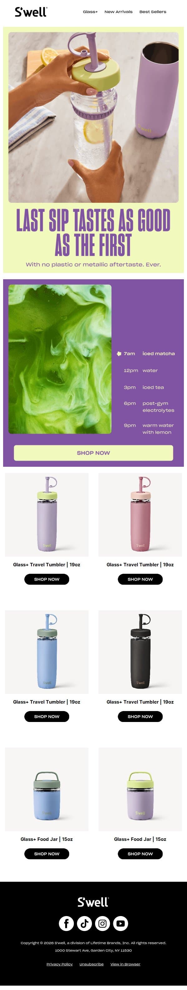 Always Ready For Your Next Refill email from S'well screenshot