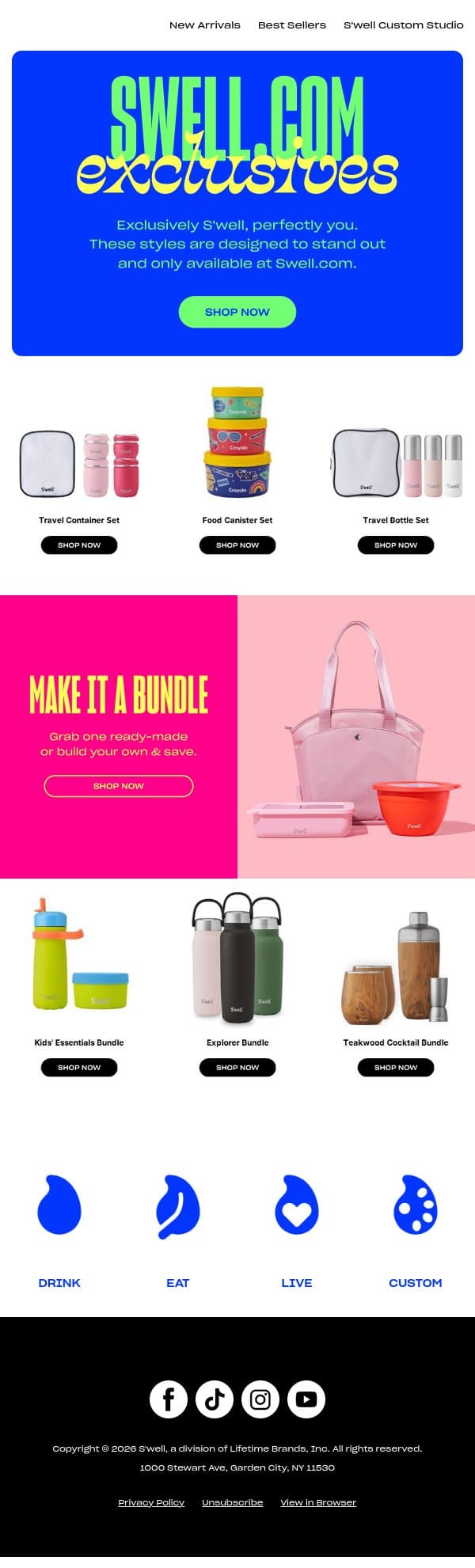 S’well Exclusives You Won't Find Anywhere Else email from S'well screenshot