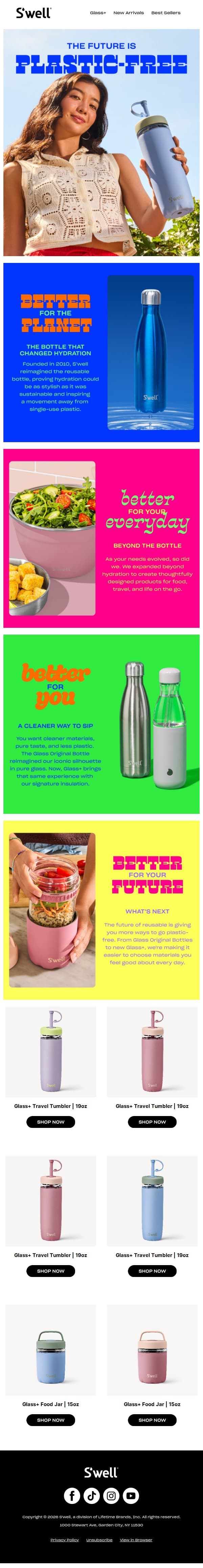 Our Next Big Move? Zero Plastic email from S'well screenshot