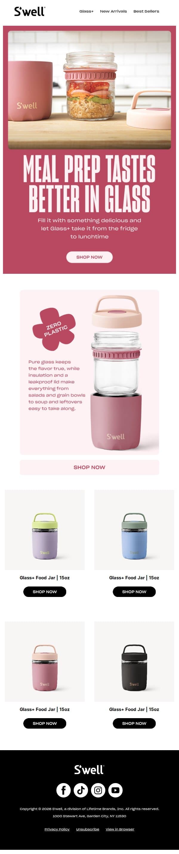 Meal Prep: Solved email from S'well screenshot
