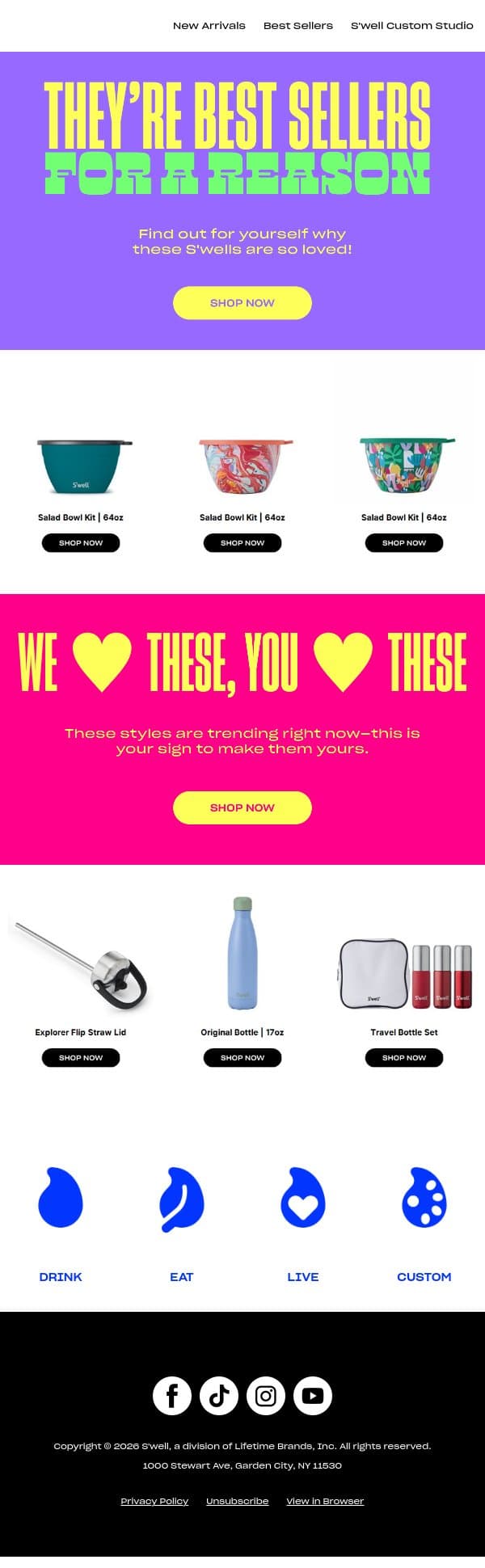 The Styles Everyone’s Loving Right Now email from S'well screenshot