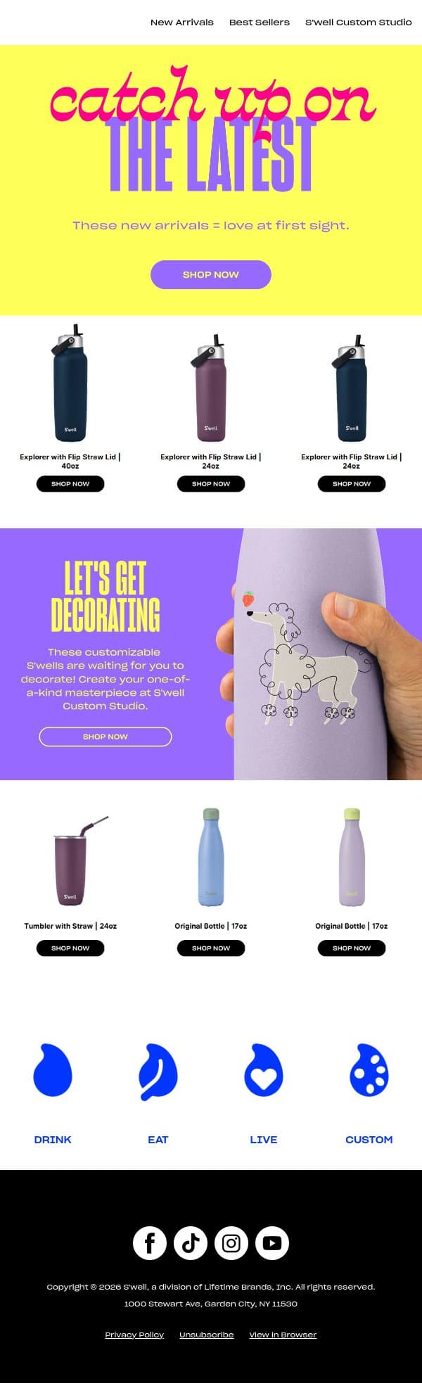 Looking For Something New? email from S'well screenshot