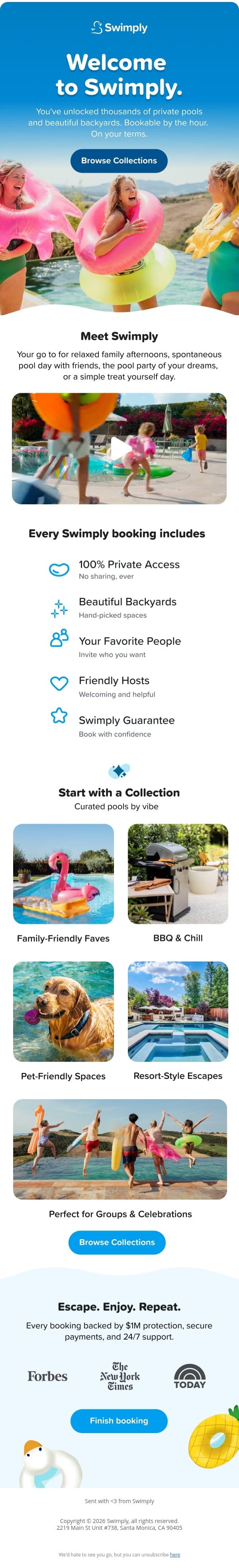 Your private pool in your neighborhood is one tap away, null email from Swimply screenshot