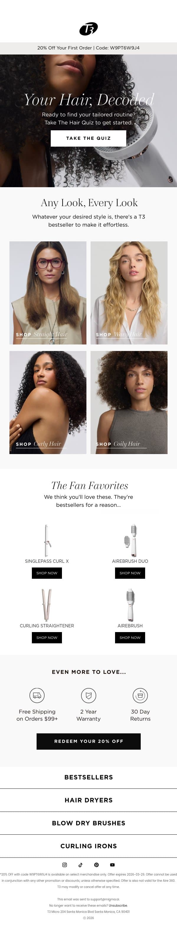 20% Off Won't Last Forever. email from T3 screenshot