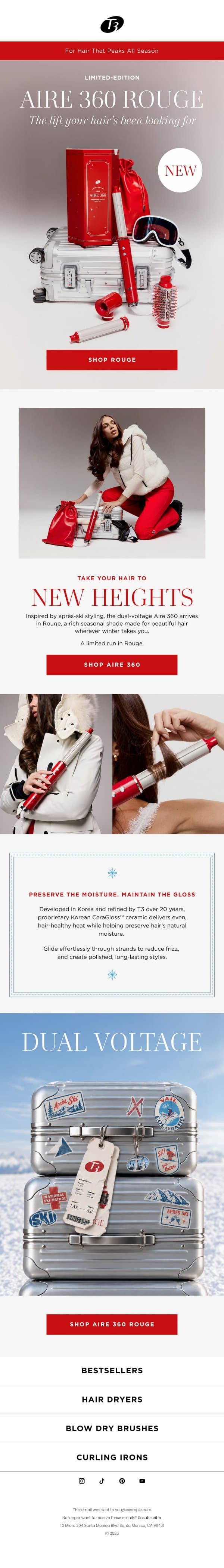 Aire 360 in limited-edition Rouge email from T3 screenshot