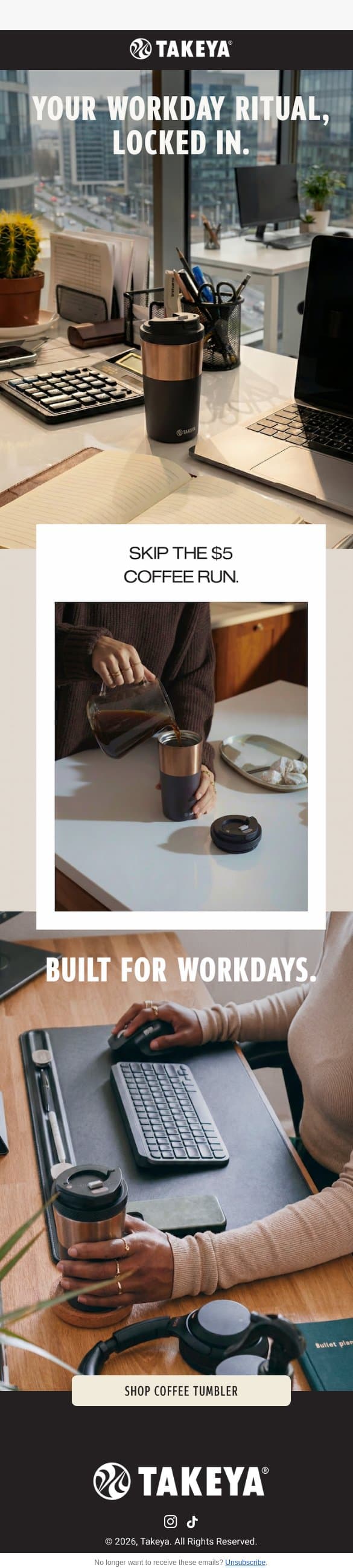 Elevate Your Morning Ritual... email from Takeya screenshot