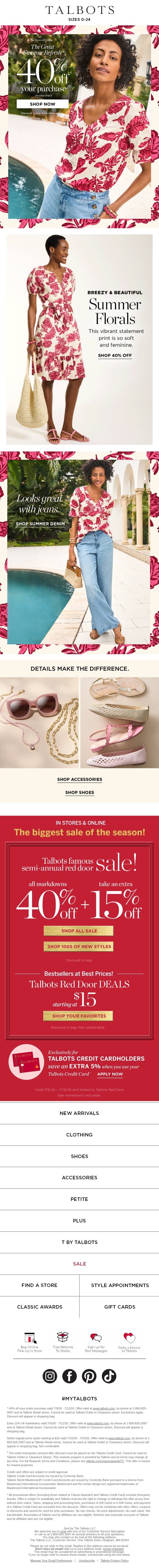 🌸This bestselling print is GOING FAST email from Talbots screenshot