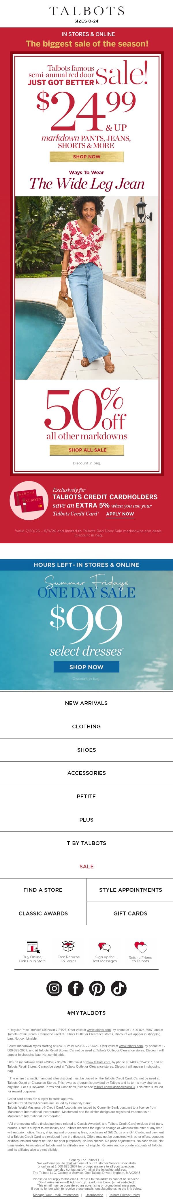 👀 See what’s $24.99 & up email from Talbots screenshot