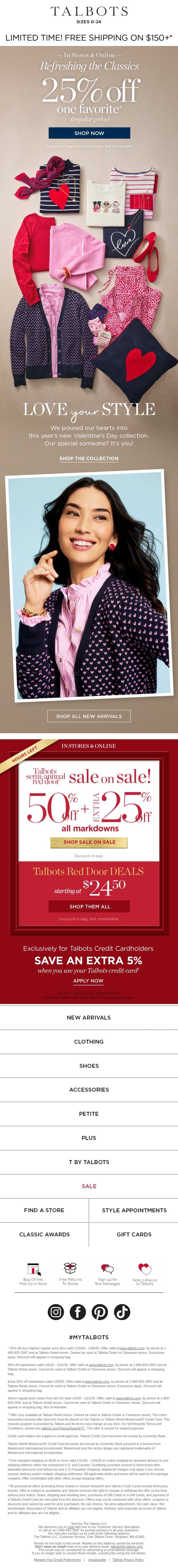 Styles You’ll ❤️ + 25% off 1 email from Talbots screenshot