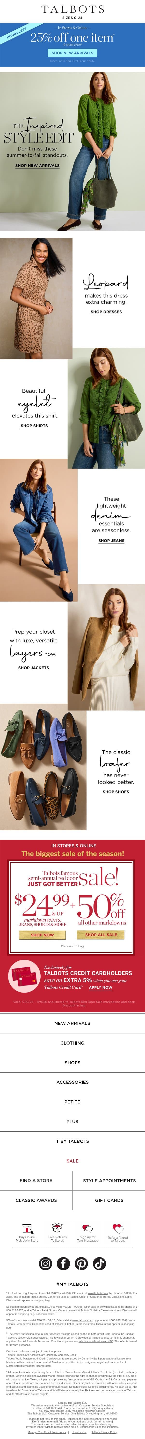 ☀️ Summer-to-Fall Styling TRENDS 🍁 email from Talbots screenshot