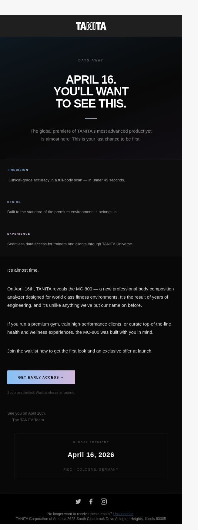 April 16. You'll want to see this. email from Tanita screenshot