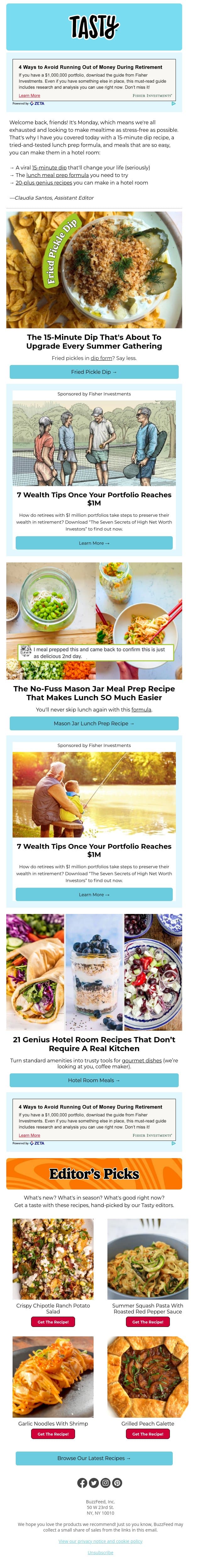 "Just as delicious second day": The best lunch meal prep email from Tasty screenshot