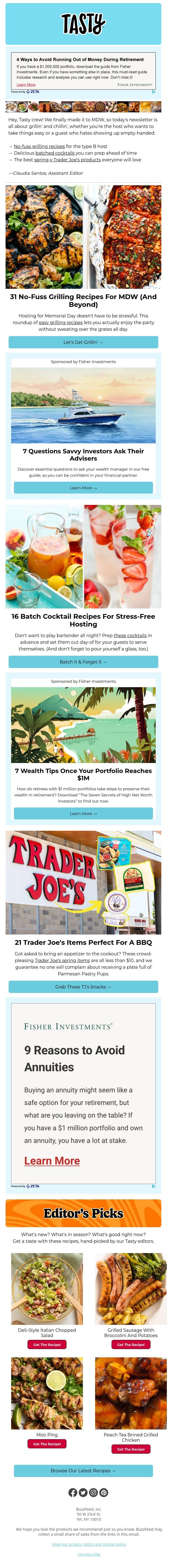 Memorial Day recipes everyone will love email from Tasty screenshot